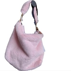 Baby Pink Ugg Faux Fur Slouch Handbag